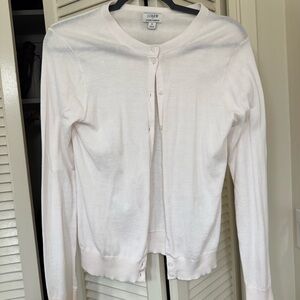 J. Crew Women's White Button-Up Cardigan